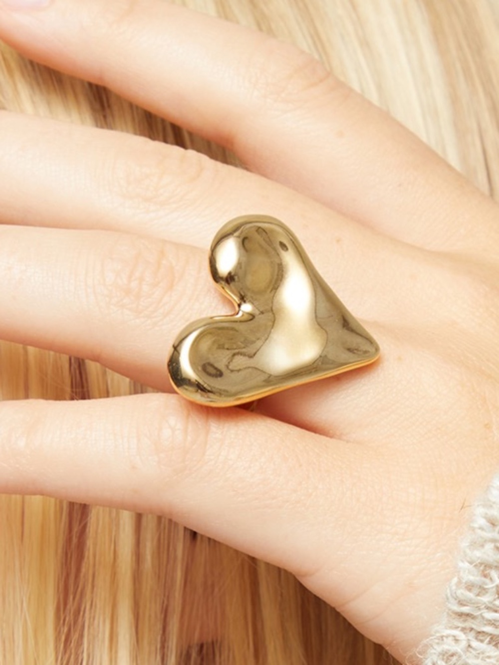 Palpito 18k gold plated heart uno de 50 ring